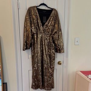 Eloquii Shimmering Gold Sequin Dress